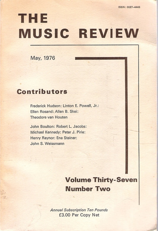 The Music Review May 1976 Volume 37 #2