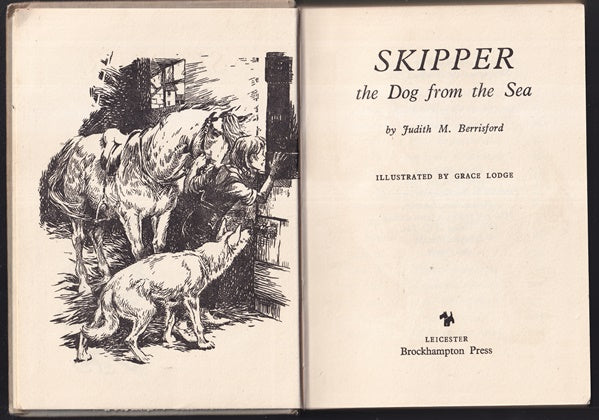 Book cover of 'Skipper the Dog from the Sea' with illustrations and text.