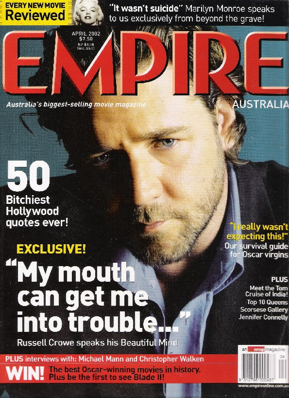 Empire Magazine 13 April 2002 ( Russell Crowe : Marilyn Monroe)